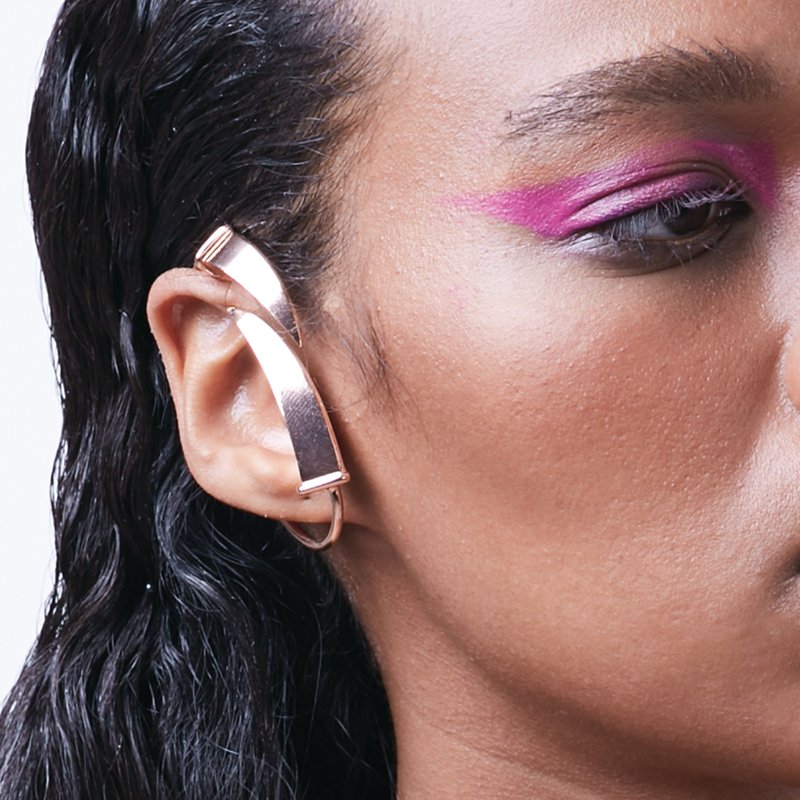 Phi-Ta-Khon : Ear cuff - 耳環/耳夾/耳骨夾 - 純銀 粉紅色