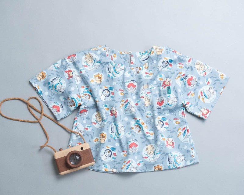 皮蛋6分袖寬鬆大T-訂製 上衣 -幼兒 兒童 女童 男童 嬰兒 短袖 - 男/女童裝 - 棉．麻 