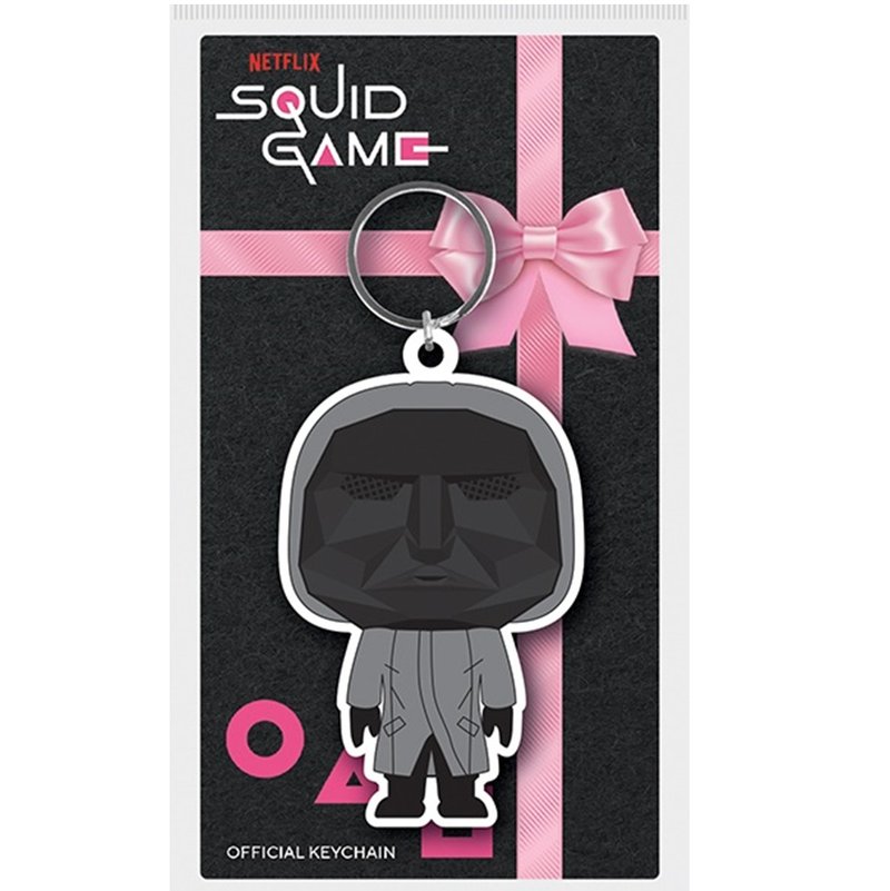 【魷魚遊戲】Squid Game 黑衣人橡膠鑰匙圈 - 鑰匙圈/鑰匙包 - 橡膠 灰色
