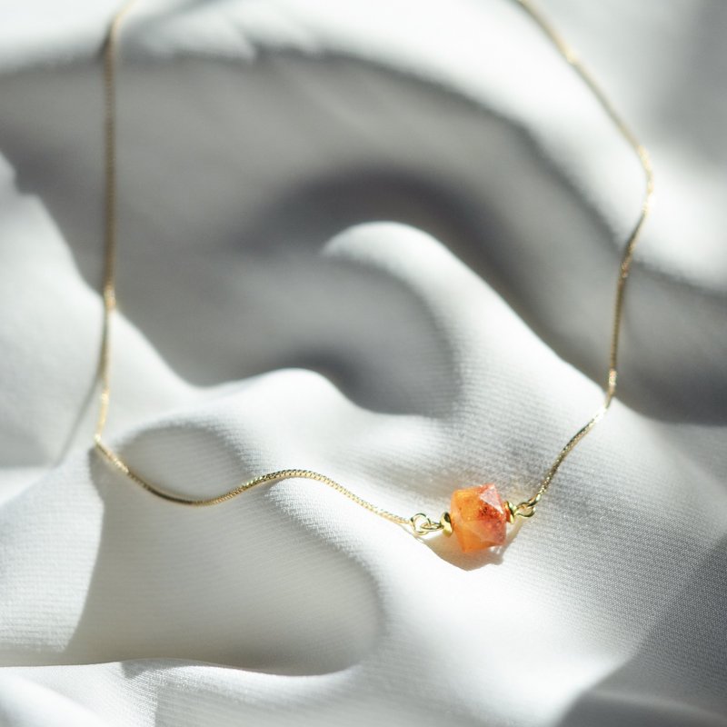 【Environmental protection necklace】Puru-Xia Xia necklace/pure handmade/gift/recommended - Necklaces - Plants & Flowers Orange