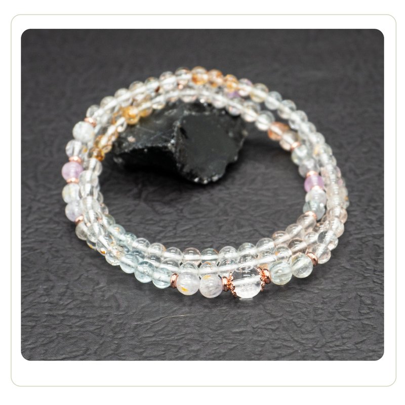 Zen | 108念珠 108 Beads 托帕石 白水晶楞嚴咒心 綠鋰輝 紫鋰輝 - 手鍊/手環 - 水晶 