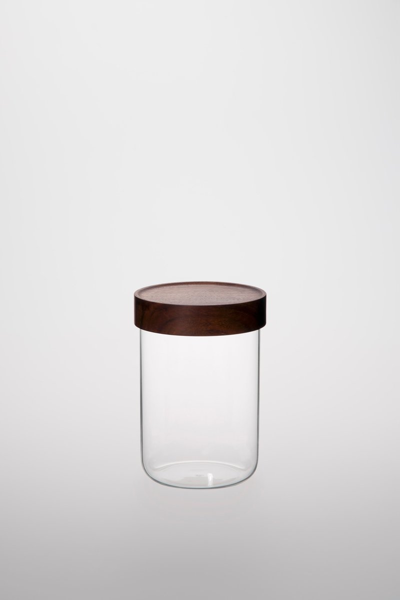 TG Glass Storage Jar with Taiwan Acacia Lid 900 ml - กล่องเก็บของ - ไม้ สีนำ้ตาล