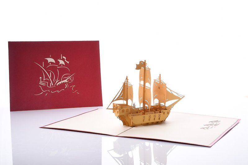 3D handmade creative universal smooth sailing card series - การ์ด/โปสการ์ด - กระดาษ สีแดง