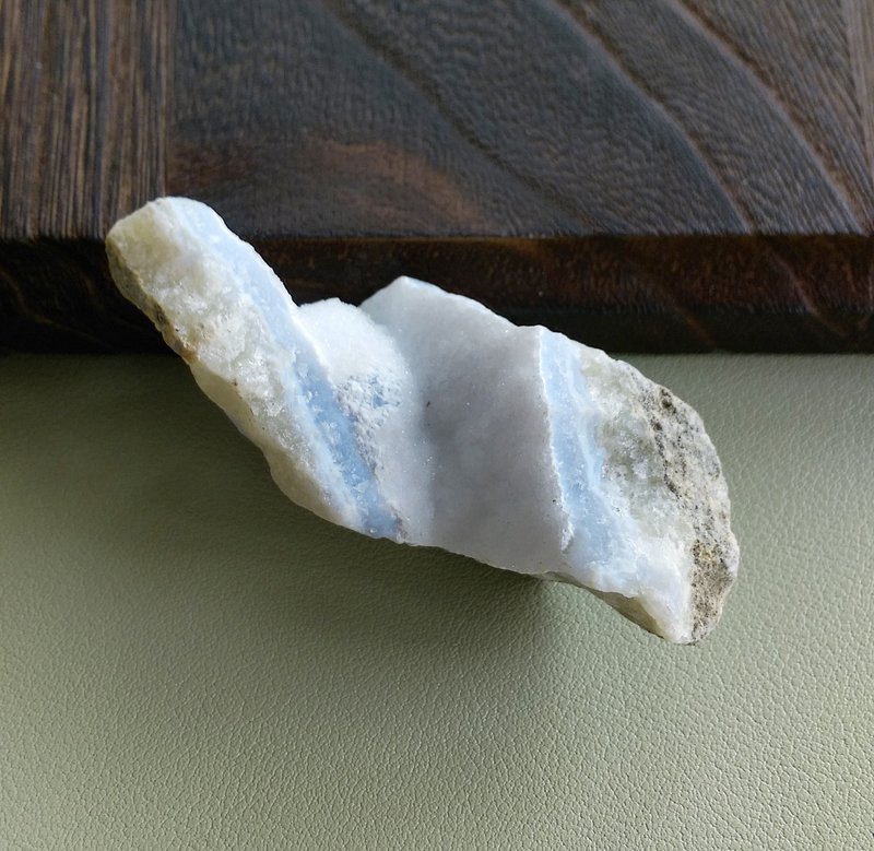 Chalcedony 馬達加斯加產地 藍玉髓 藍紋瑪瑙 天然礦石 原礦 - 擺飾/家飾品 - 其他材質 