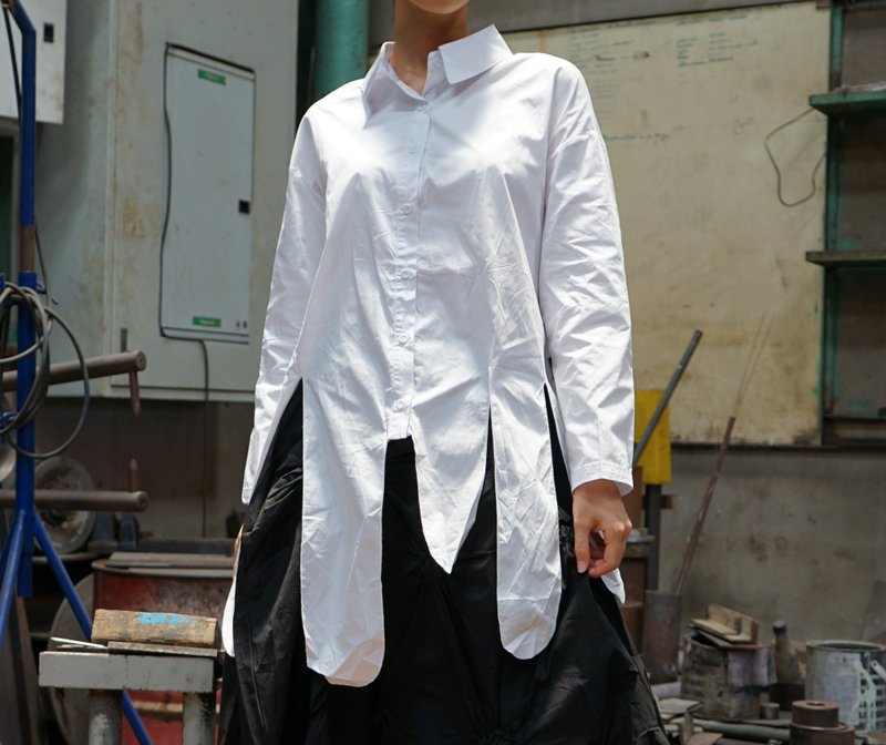 White Shirt_Deckmethyailand - Women's Shirts - Cotton & Hemp 