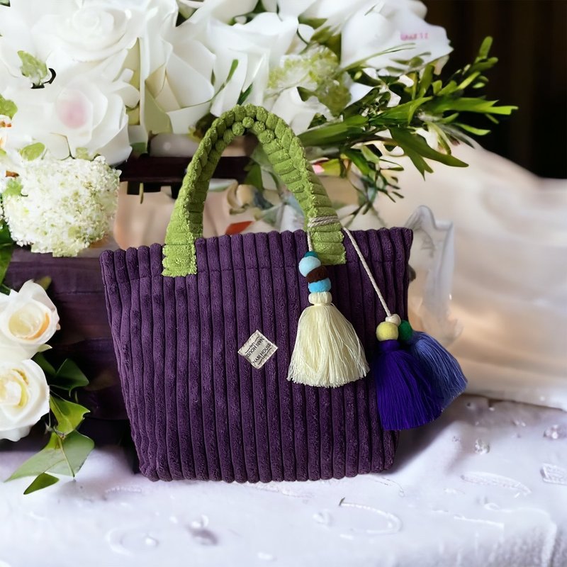 コーデュロイトートバッグ - トートバッグ・ハンドバッグ - コットン・麻 パープル