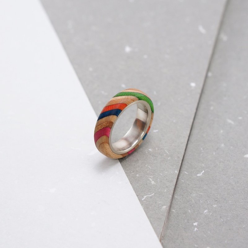 寄木樣式戒指R0202011  - 戒指 - 木頭 多色