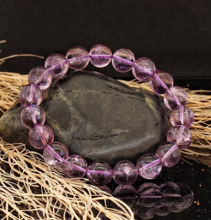紫阿賽斯特萊 11.5mm 水晶手鍊 ( Azeztulite 11.5mm Bracelet ) - 手鍊/手環 - 水晶 