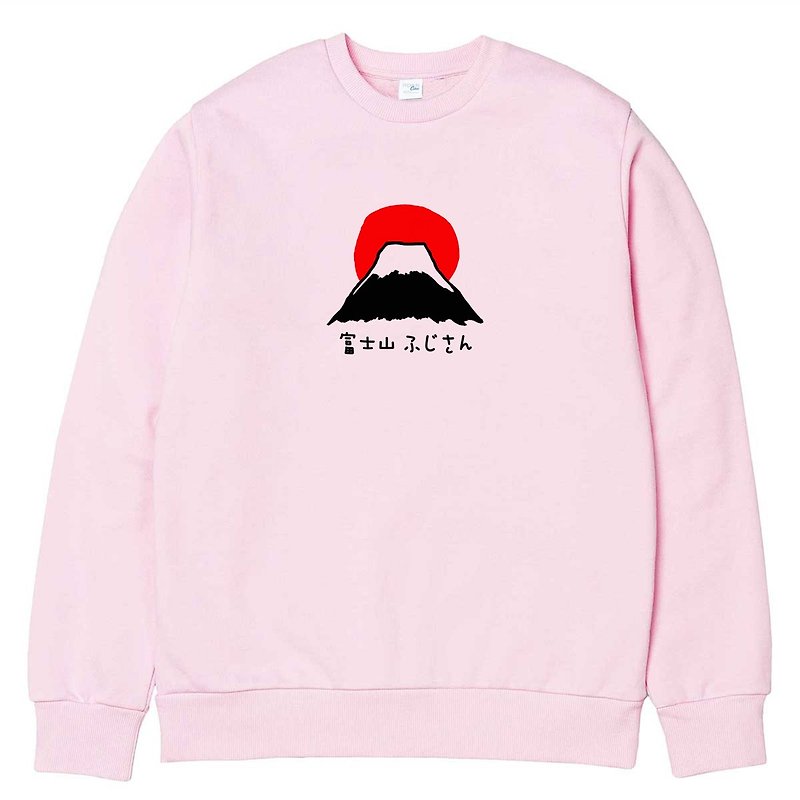 富士山 #1 大學T 刷毛 中性 淺粉色 日本 秋冬 禮物 聖誕 - 女裝 上衣 - 棉．麻 粉紅色