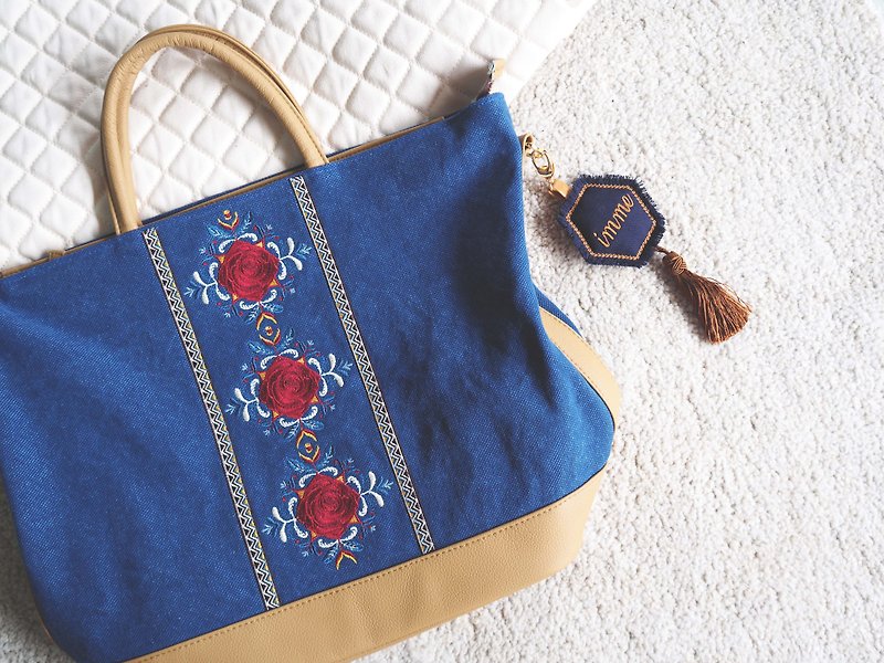 包包 EMBROIDERER BANGKOK-lucia bag (blue) - 其他 - 其他材質 藍色