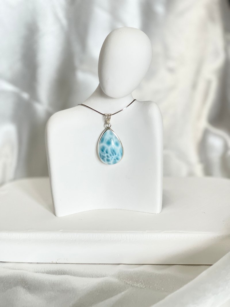 Dominican Republic Natural Larima Stone Pendant (chain not included) - Necklaces - Crystal Blue