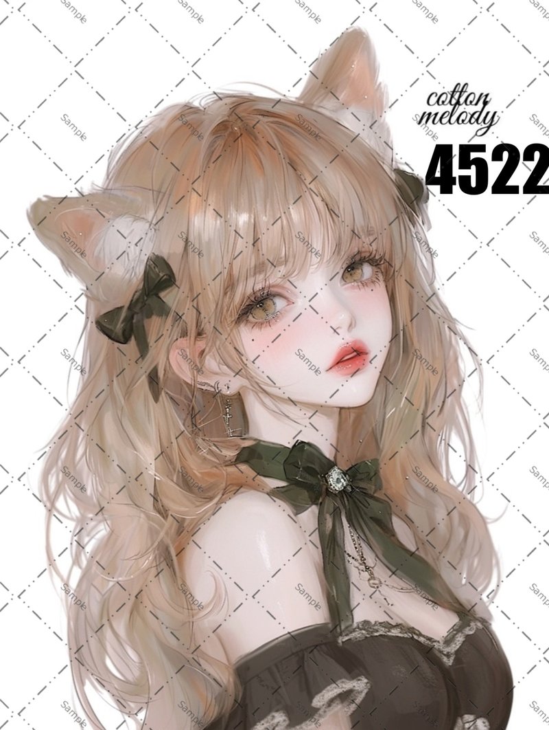 original sticker no.4522 人物ステッカー オリジナルステッカー オリジナル人物ステッカー 装飾ステッカー cotton melody - 貼紙 - 紙 