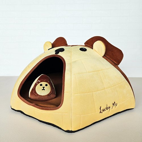 Lucky Me 寵物設計 動物冰屋玩具組- 奶油布丁獅子 9種 貓窩 寵物床