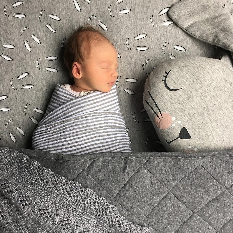 Mister Fly 嬰兒床罩 灰色小兔 MFLY063 - 嬰兒床/床圍/寢具 - 棉．麻 灰色