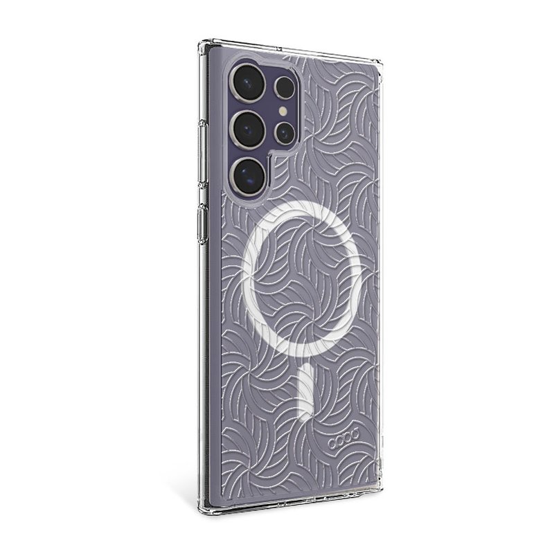 Samsung S25/S24/S23系列 浮雕感輕薄軍規防摔磁吸手機殼-波波 - 手機殼/手機套 - 其他材質 多色