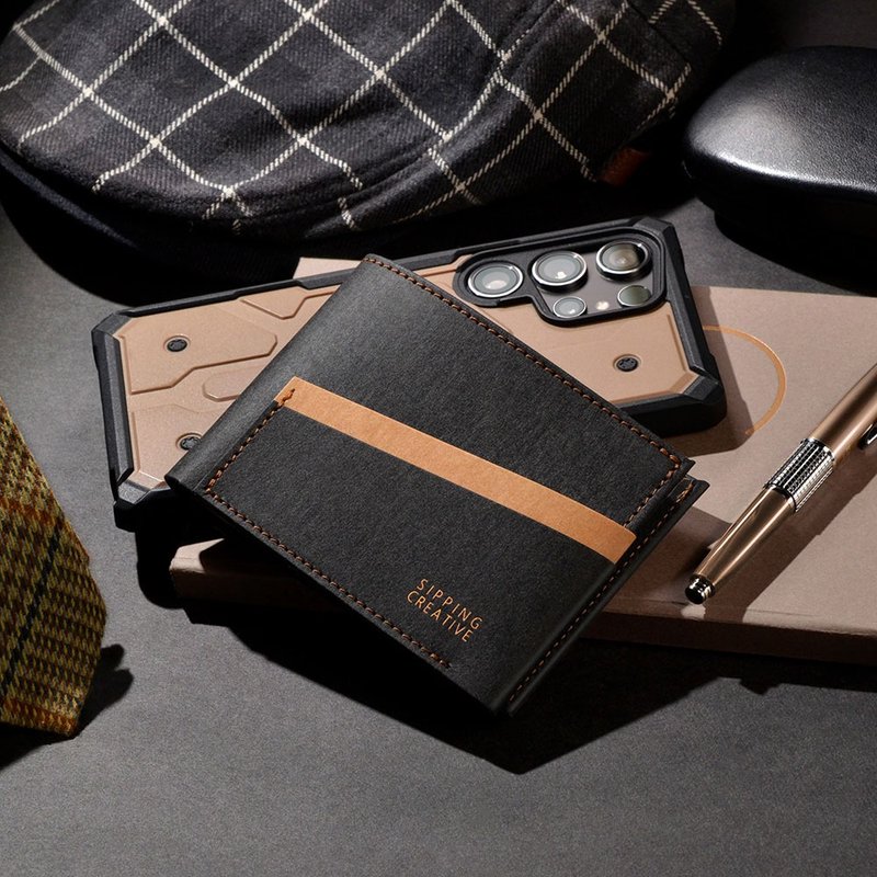 【聖誕禮盒】短夾| 5色可選 | 含刻字+禮物包裝/卡片_錢包皮夾 - 銀包 - 紙 黑色