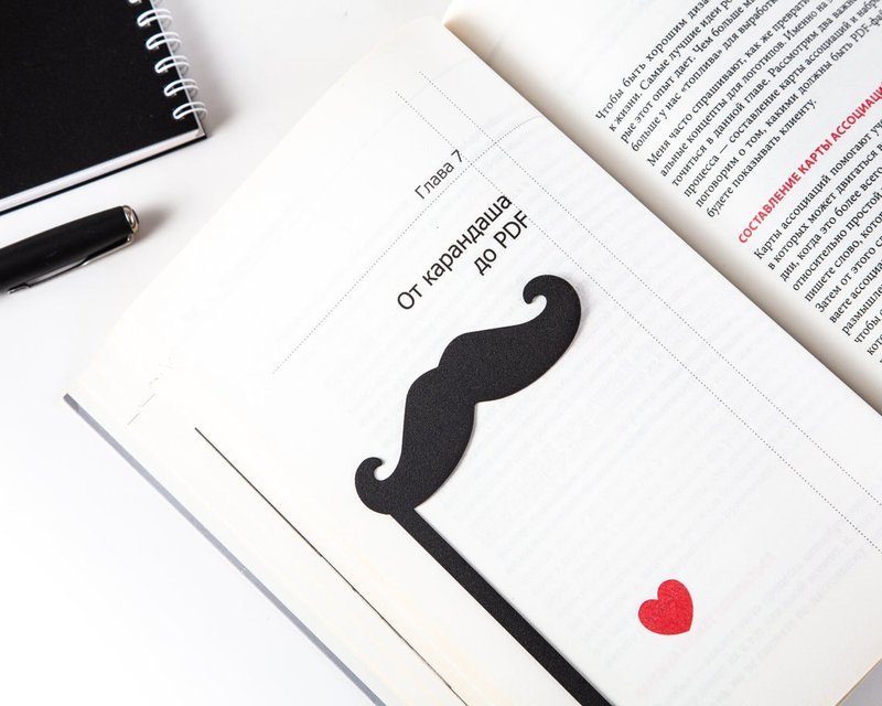 Amazing Book Bookmark // Moustache in Your Book // Unique Present - 書籤 - 其他金屬 黑色