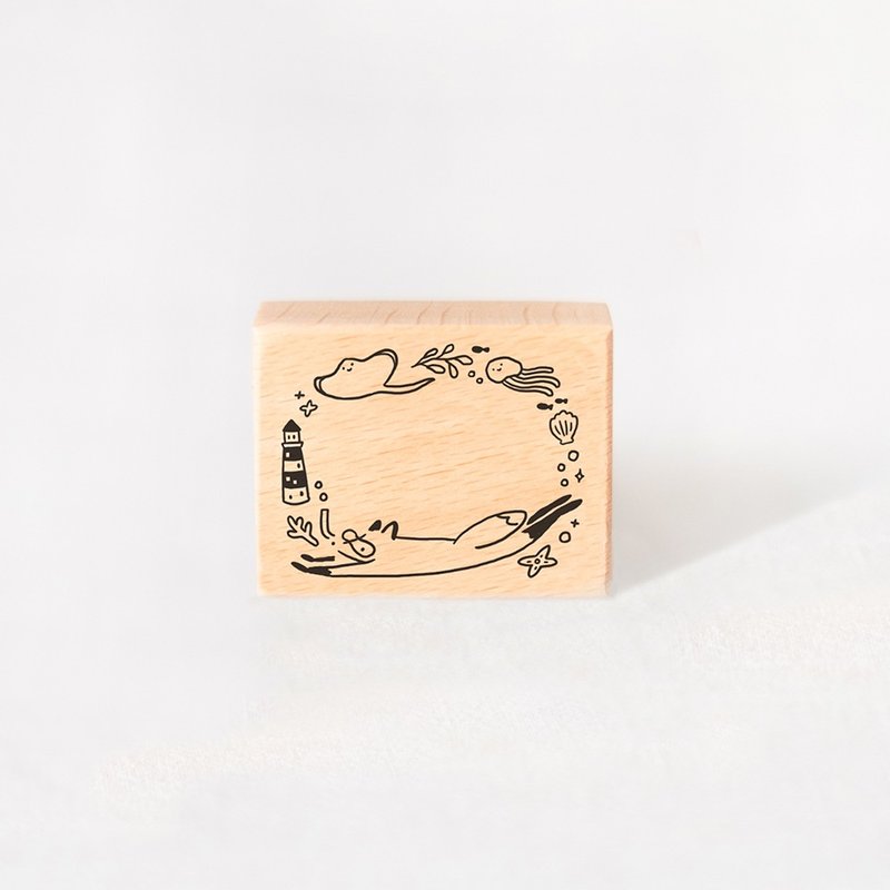 潛水狐吉 Huchii Beach Club | L號印章 - 印章/印台 - 木頭 