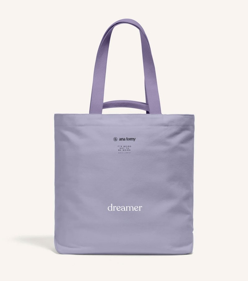 [Customized Gift] 16 oz Book Tote Heavy Canvas Tote Book Bag Lilac - กระเป๋าถือ - ผ้าฝ้าย/ผ้าลินิน 