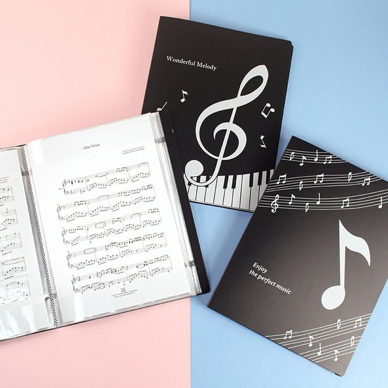 Chuyu A4/13K Non-reflective sheet music book/folder/file book/40 sheets (1 book) - Folders & Binders - Plastic Black