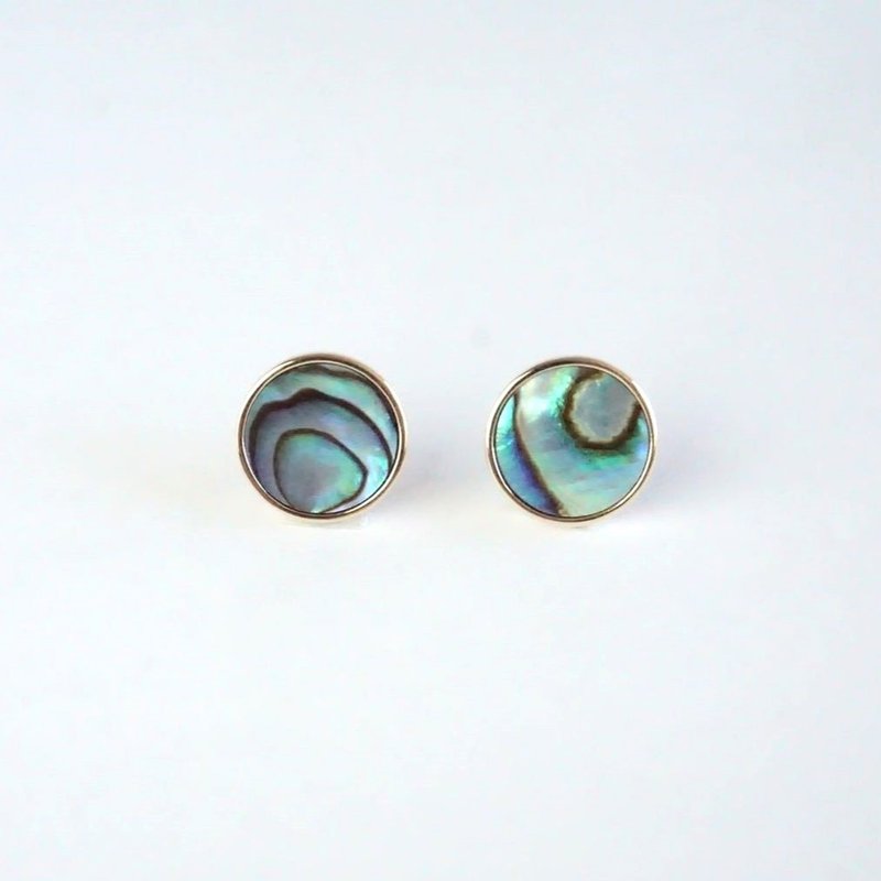 K10 Abalone Earrings - ต่างหู - โลหะ สีทอง