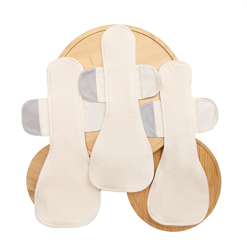 Cloth sanitary napkins, safe night use set (3 pieces) - off-white - Feminine Products - Cotton & Hemp White
