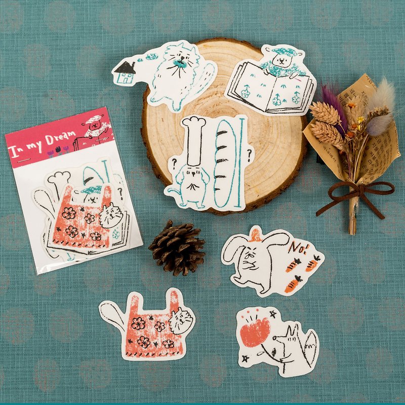 In my dream illustration transparent sticker set - Stickers - Waterproof Material 