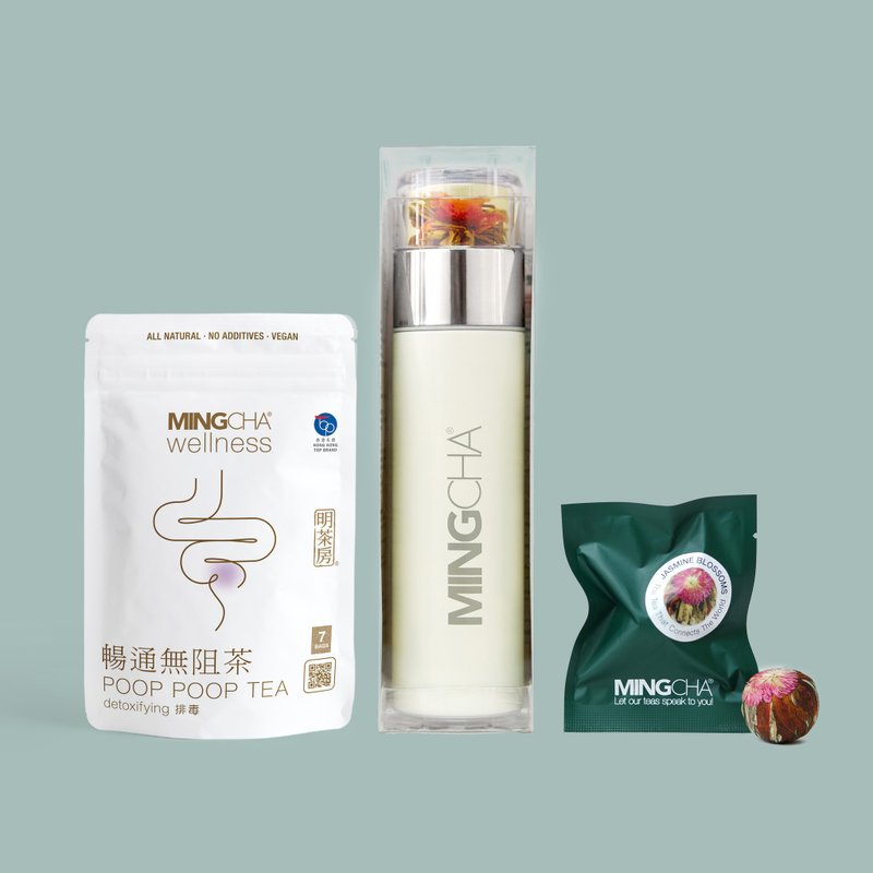 明茶房 保温泡茶瓶(泡茶神器)套裝 - 茶葉/茶包/水果茶 - 紙 白色