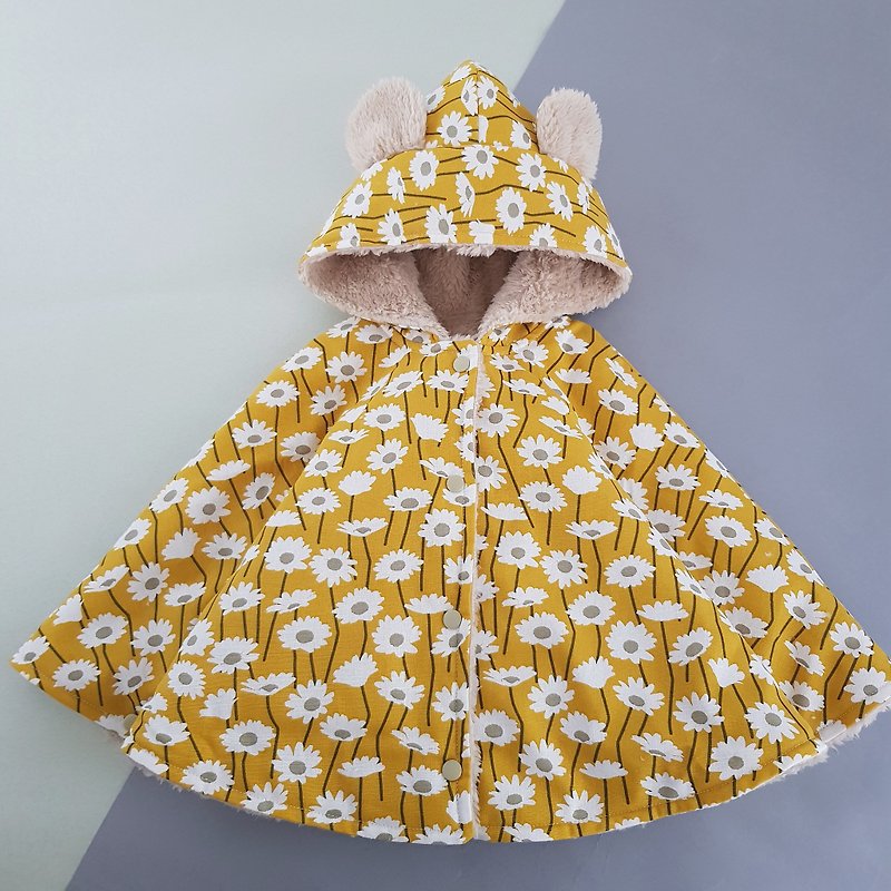 日本設計師布料~雙面穿 雙頭夾可當揹巾披風罩 - 童裝外套 - 棉．麻 