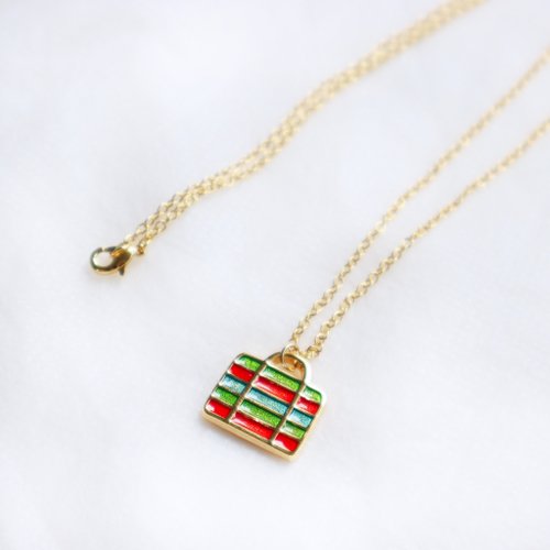雅治設計 yajhih design 【卡片項鍊Card Necklace】臺灣文化 入色款-茄芷袋