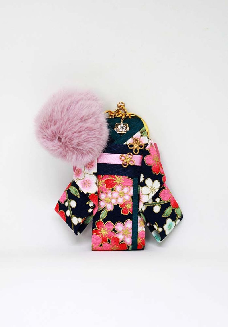 【鑰匙圈/吊飾】 日式和風燙金布  手工和服吊飾 - 花布款 - 鑰匙圈/鑰匙包 - 其他材質 多色