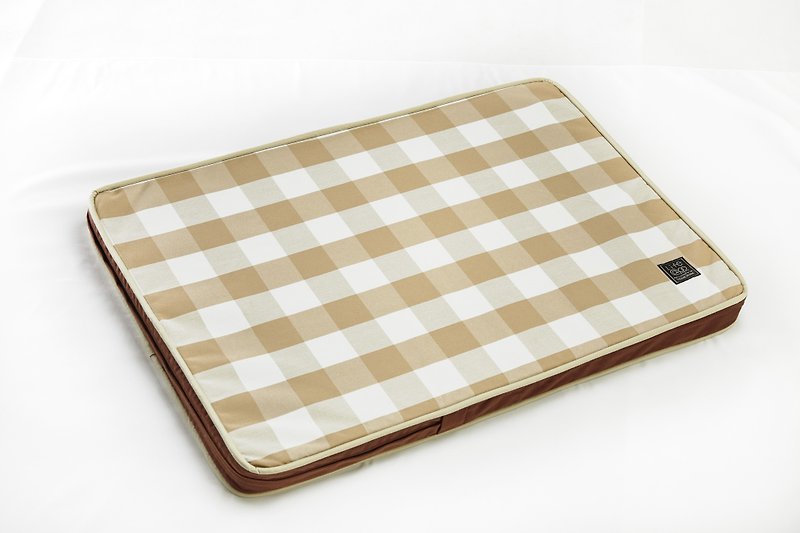 Lifeapp 睡墊替換布套 ---M_W80 x D55 x H5 cm (棕白格)不含睡墊 - 寵物床墊/床褥 - 其他材質 咖啡色