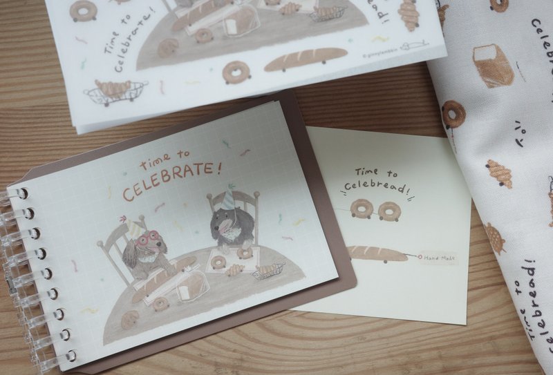 Time to Celebrate! 臘腸狗的麵包派對 轉印貼紙 - 貼紙 - 其他材質 咖啡色
