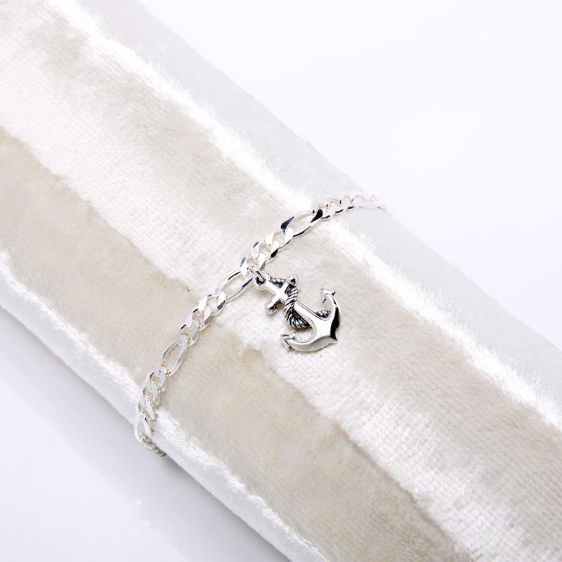 【Angel & Me】定情 繩結 船錨 (大) s925純銀手鍊 腳鍊 生日禮物 - 手鍊/手環 - 純銀 銀色