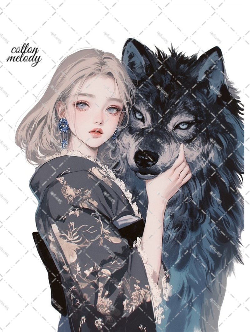 original sticker no.6410 人物ステッカー オリジナルステッカー 人物ステッカー 女の子ステッカー オリジナル人物ステッカー - 貼紙 - 紙 