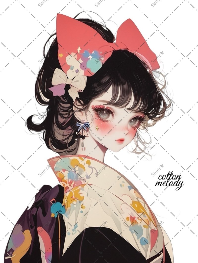 original sticker no.929 人物ステッカー オリジナルステッカー 人物ステッカー 女の子ステッカー オリジナル人物ステッカー - 貼紙 - 紙 