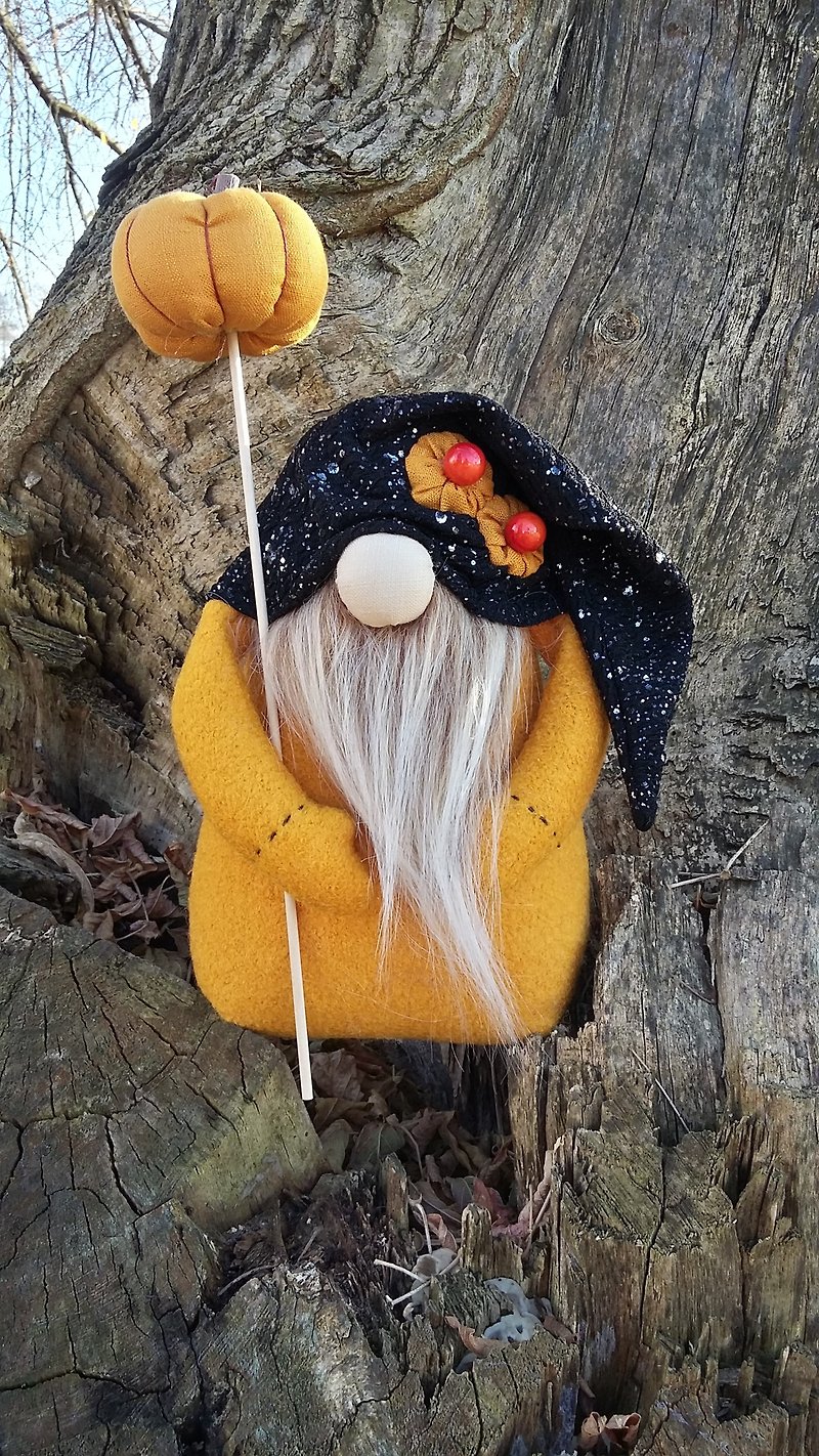 Halloween Gnome Nisse - 公仔模型 - 棉．麻 橘色