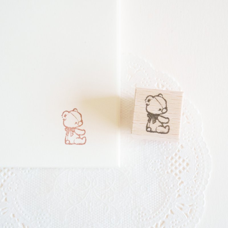 Rubber Stamp – Mini Teddy Bear No.6 - Stamps & Stamp Pads - Rubber Brown