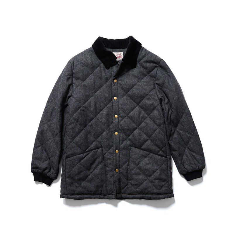 Quilted Hunting Jacket - 深灰 Dark Gray - 男夾克/外套 - 聚酯纖維 