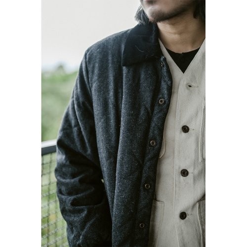 キルティング ハンティング ジャケット -グレーグレー - ショップ