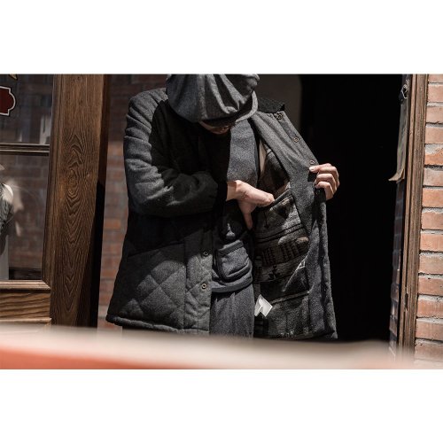 キルティング ハンティング ジャケット -グレーグレー - ショップ