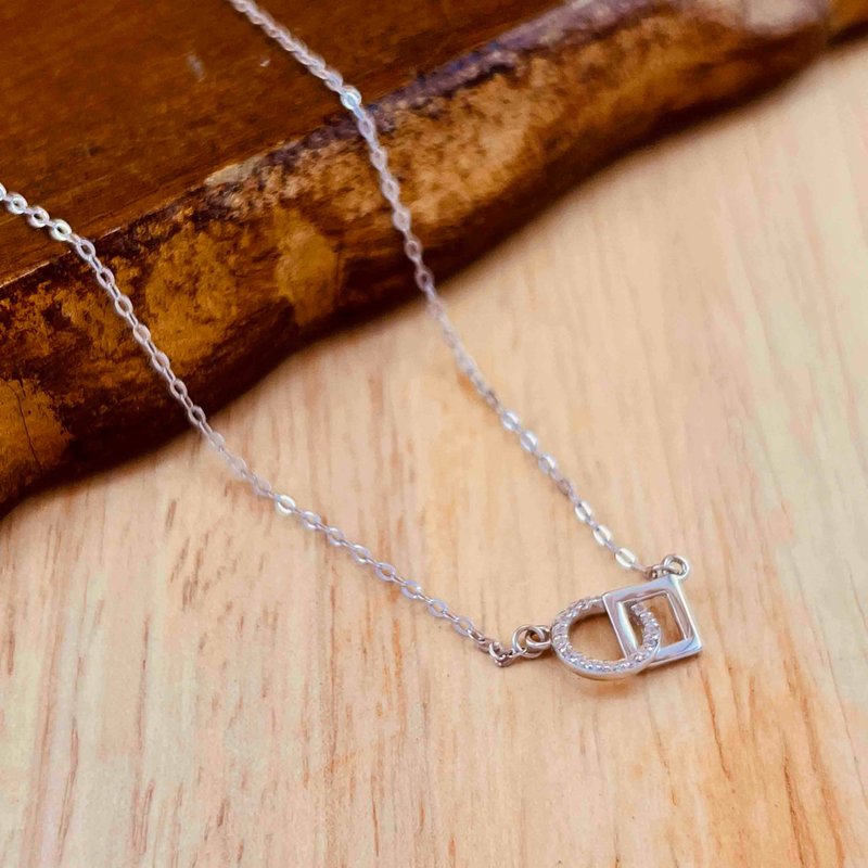 [Stone Silver Necklace] Geometric Game Sterling Silver - สร้อยคอ - เงินแท้ สีเงิน