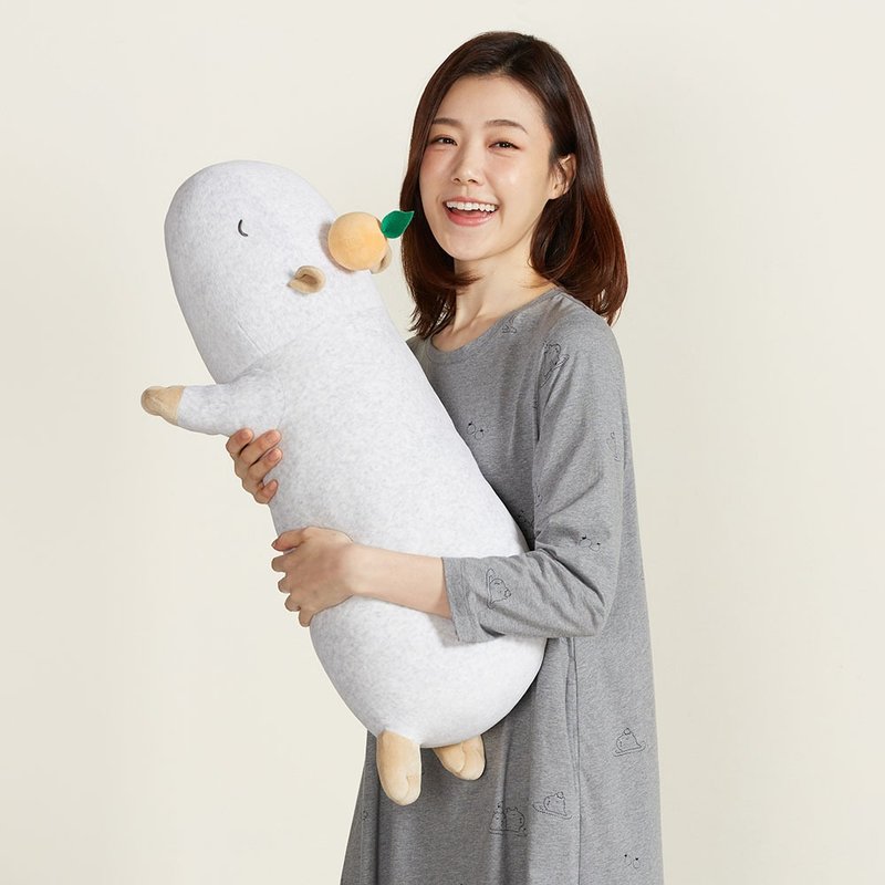 Capybara Lying Pillow-Silver White Gray - หมอน - ผ้าฝ้าย/ผ้าลินิน สีเทา