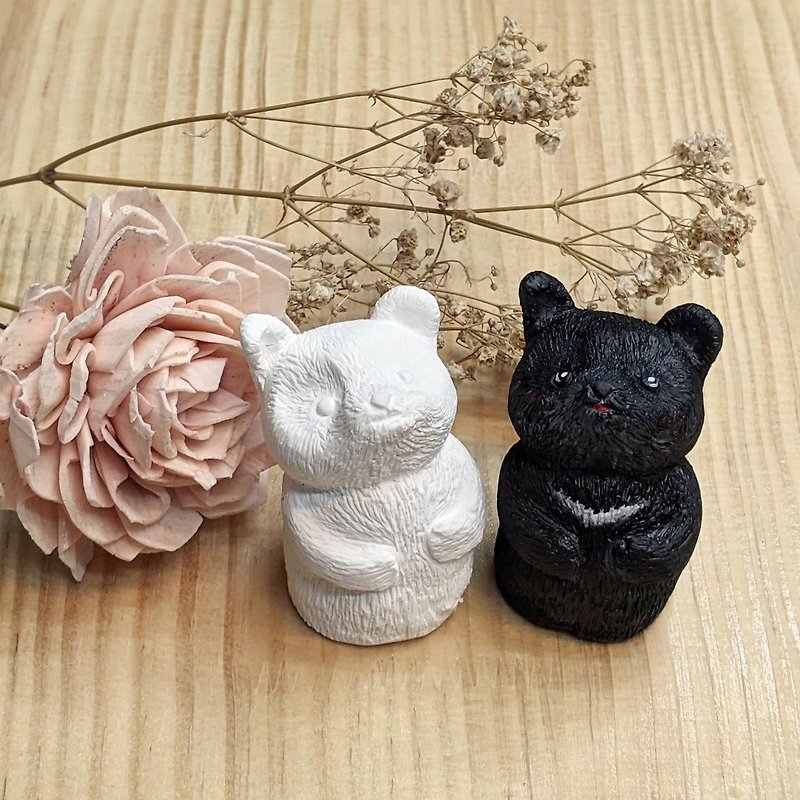 Bear doll diffused Stone plaster white embryo can be colored and DIY Taiwan black bear uplifts proud face