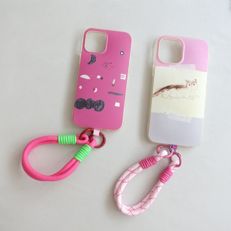 愛你我的小貓粉灰 質感印花手機軟殼 iphone - 手機殼/手機套 - 橡膠 粉紅色