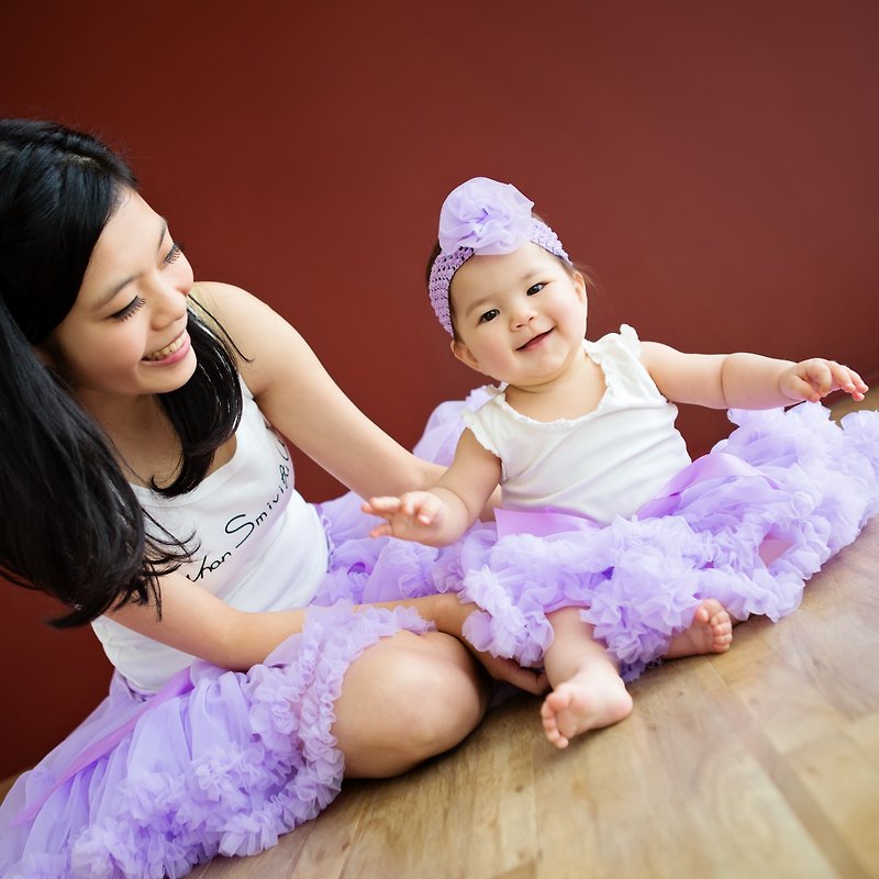 女の赤ちゃんのチュチュスカートギフトセット-パパの女の子の母と娘のチュチュ2ピースセット - 出産祝い用贈物 - シルク・絹 多色