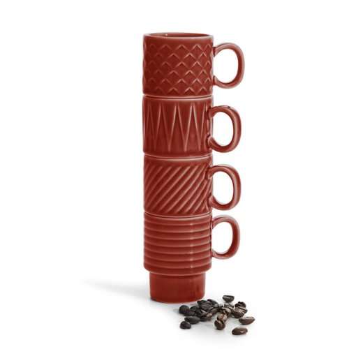 Sagaform Coffee & More 濃縮咖啡杯4入組-紅