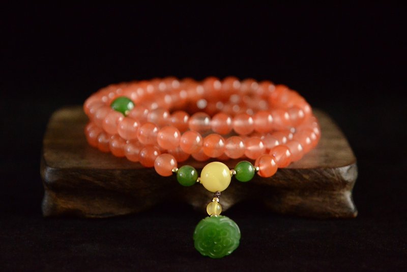 [Jasper] South Red Agate Jasper 108 Beads Bracelet Bracelets - Bracelets - Semi-Precious Stones Red