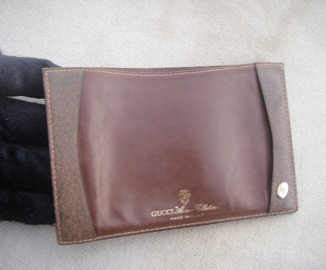 OLD-TIME] Early second-hand old bags Italian-made GUCCI card holder ID  holder - Shop OLD-TIME Vintage & Classic & Deco Storage - Pinkoi