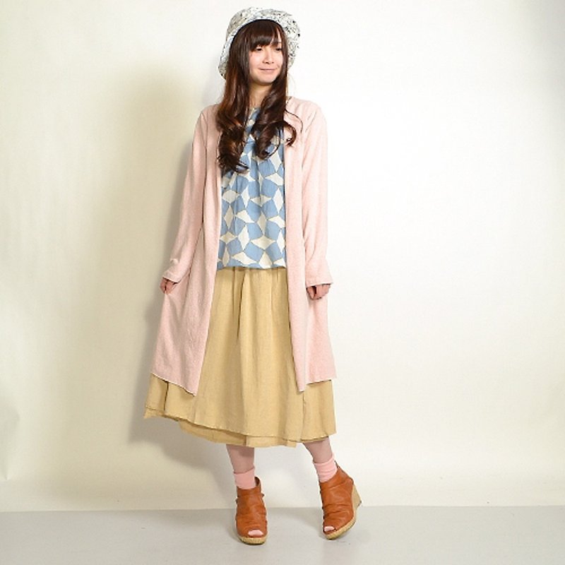 Simple Long Cardigan Spring Color Must Item - Overalls & Jumpsuits - Cotton & Hemp Pink